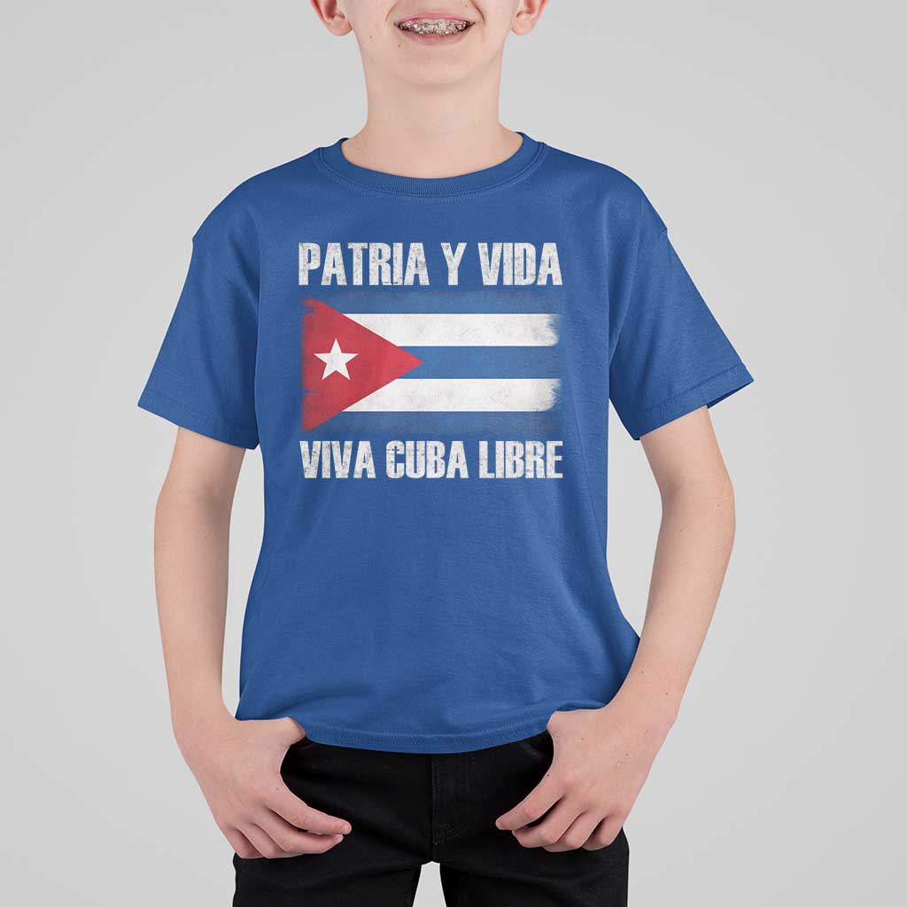 Patria y Vida Cuba Libre T Shirt For Kid Freedom Patriotic Cuban Flag
