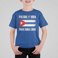 Patria y Vida Cuba Libre T Shirt For Kid Freedom Patriotic Cuban Flag
