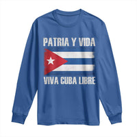 Patria y Vida Cuba Libre Long Sleeve Shirt Freedom Patriotic Cuban Flag