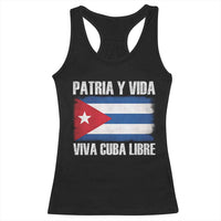 Patria y Vida Cuba Libre Racerback Tank Top Freedom Patriotic Cuban Flag