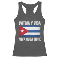 Patria y Vida Cuba Libre Racerback Tank Top Freedom Patriotic Cuban Flag
