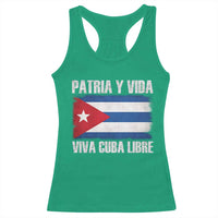 Patria y Vida Cuba Libre Racerback Tank Top Freedom Patriotic Cuban Flag