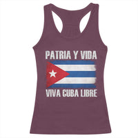 Patria y Vida Cuba Libre Racerback Tank Top Freedom Patriotic Cuban Flag