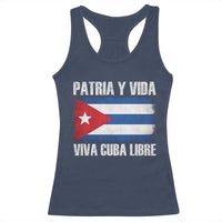 Patria y Vida Cuba Libre Racerback Tank Top Freedom Patriotic Cuban Flag
