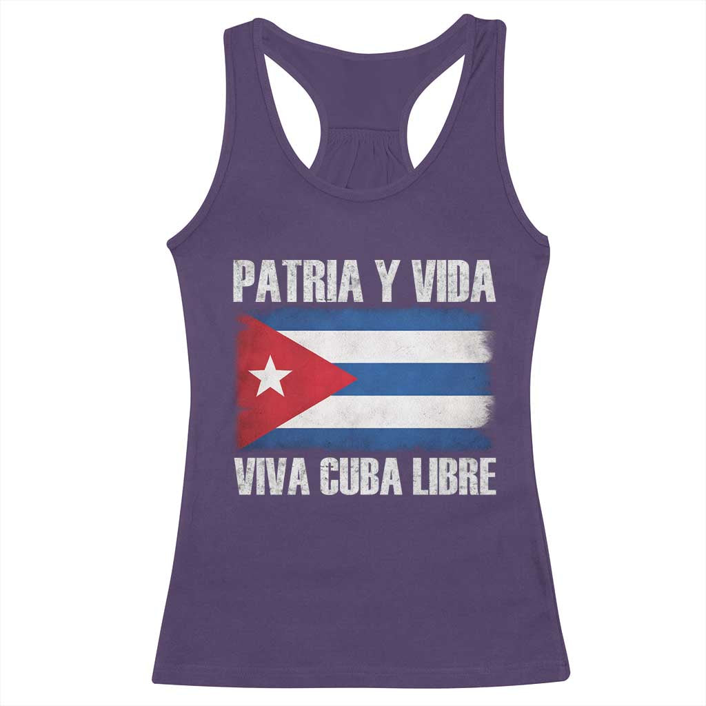 Patria y Vida Cuba Libre Racerback Tank Top Freedom Patriotic Cuban Flag
