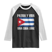 Patria y Vida Cuba Libre Raglan Shirt Freedom Patriotic Cuban Flag