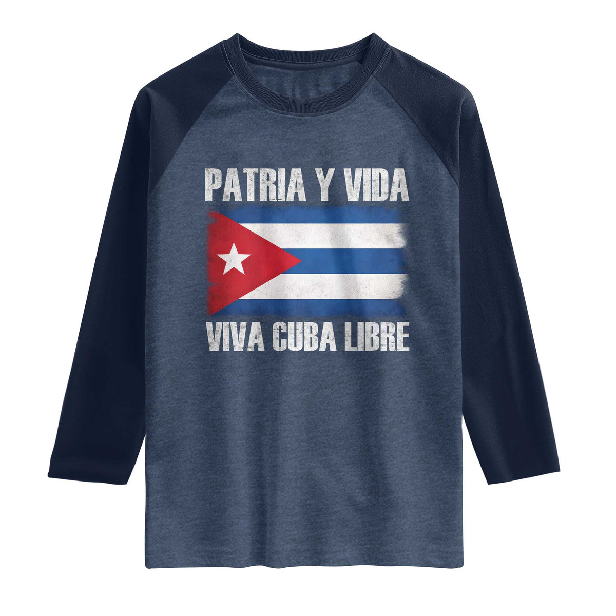 Patria y Vida Cuba Libre Raglan Shirt Freedom Patriotic Cuban Flag