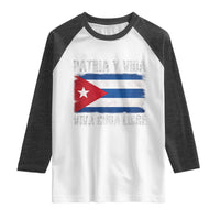 Patria y Vida Cuba Libre Raglan Shirt Freedom Patriotic Cuban Flag