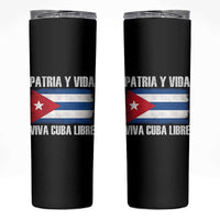 Patria y Vida Cuba Libre Skinny Tumbler Freedom Patriotic Cuban Flag