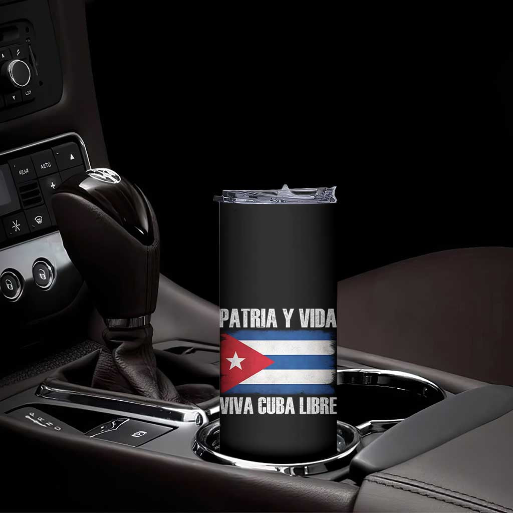 Patria y Vida Cuba Libre Skinny Tumbler Freedom Patriotic Cuban Flag