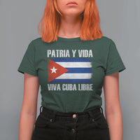 Patria y Vida Cuba Libre T Shirt For Women Freedom Patriotic Cuban Flag