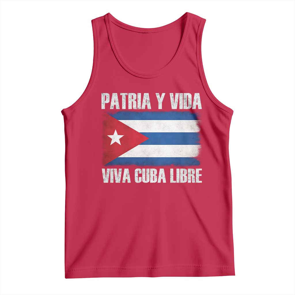 Patria y Vida Cuba Libre Tank Top Freedom Patriotic Cuban Flag