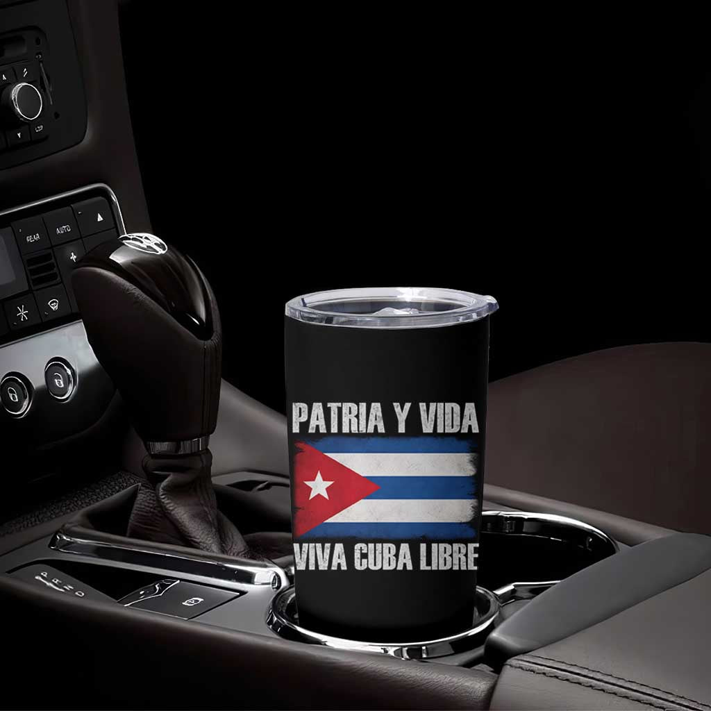 Patria y Vida Cuba Libre Tumbler Cup Freedom Patriotic Cuban Flag