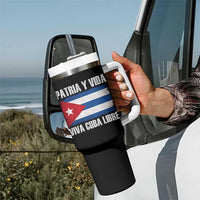 Patria y Vida Cuba Libre Tumbler With Handle Freedom Patriotic Cuban Flag