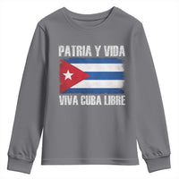 Patria y Vida Cuba Libre Youth Sweatshirt Freedom Patriotic Cuban Flag