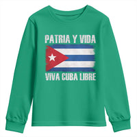 Patria y Vida Cuba Libre Youth Sweatshirt Freedom Patriotic Cuban Flag