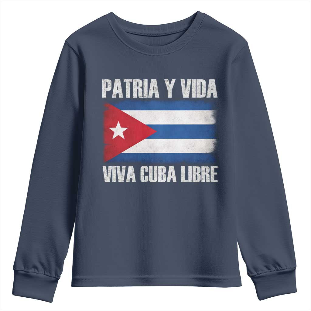 Patria y Vida Cuba Libre Youth Sweatshirt Freedom Patriotic Cuban Flag