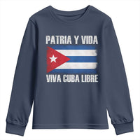 Patria y Vida Cuba Libre Youth Sweatshirt Freedom Patriotic Cuban Flag