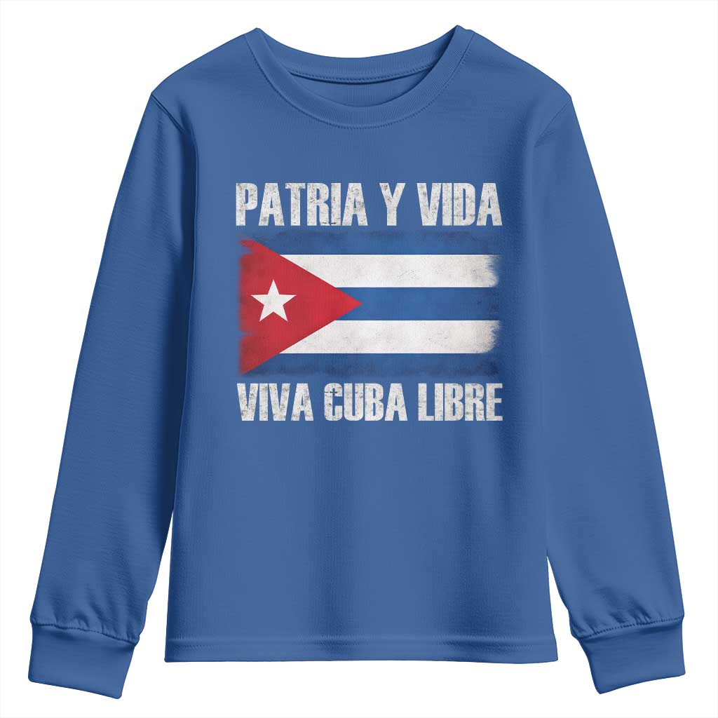 Patria y Vida Cuba Libre Youth Sweatshirt Freedom Patriotic Cuban Flag
