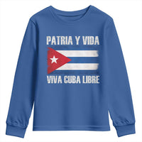 Patria y Vida Cuba Libre Youth Sweatshirt Freedom Patriotic Cuban Flag
