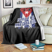 Patria y Vida Cuba Libre Throw Blanket Cuba Flag Fist Freedom Movement