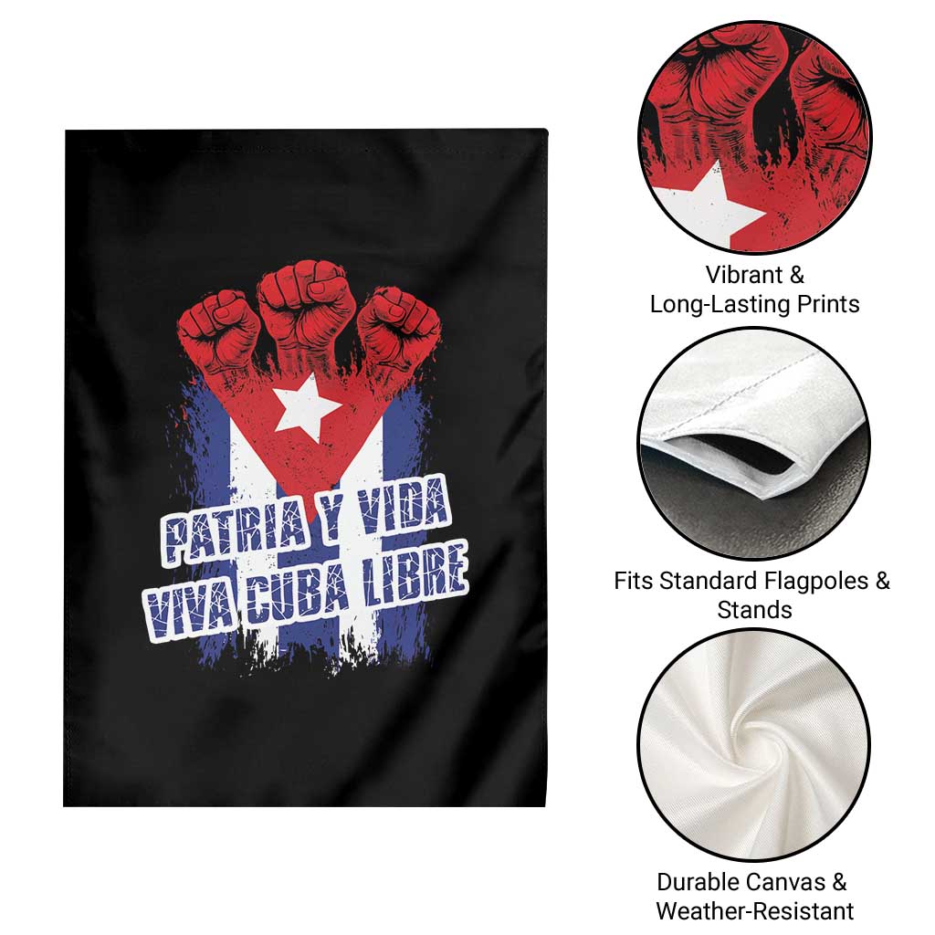 Patria y Vida Cuba Libre Garden Flag Cuba Flag Fist Freedom Movement