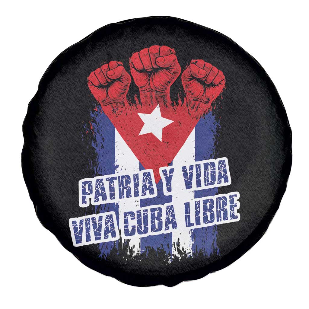 Patria y Vida Cuba Libre Spare Tire Cover Cuba Flag Fist Freedom Movement