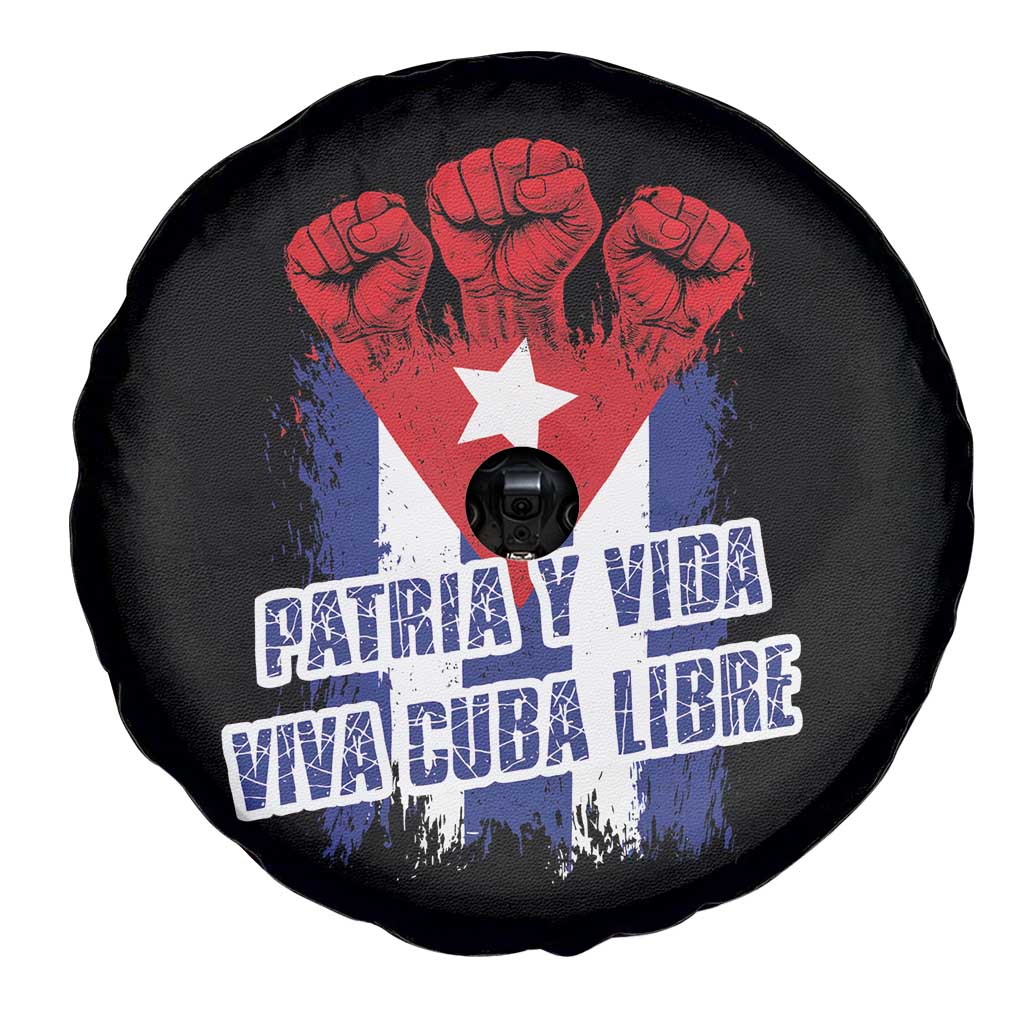 Patria y Vida Cuba Libre Spare Tire Cover Cuba Flag Fist Freedom Movement