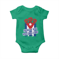Patria y Vida Cuba Libre Baby Onesie Cuba Flag Fist Freedom Movement