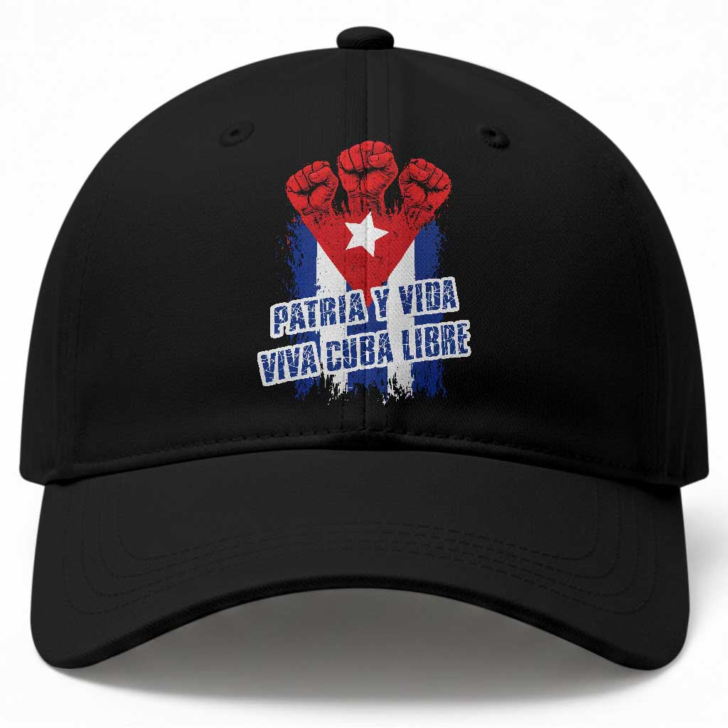 Patria y Vida Cuba Libre Baseball Cap Cuba Flag Fist Freedom Movement