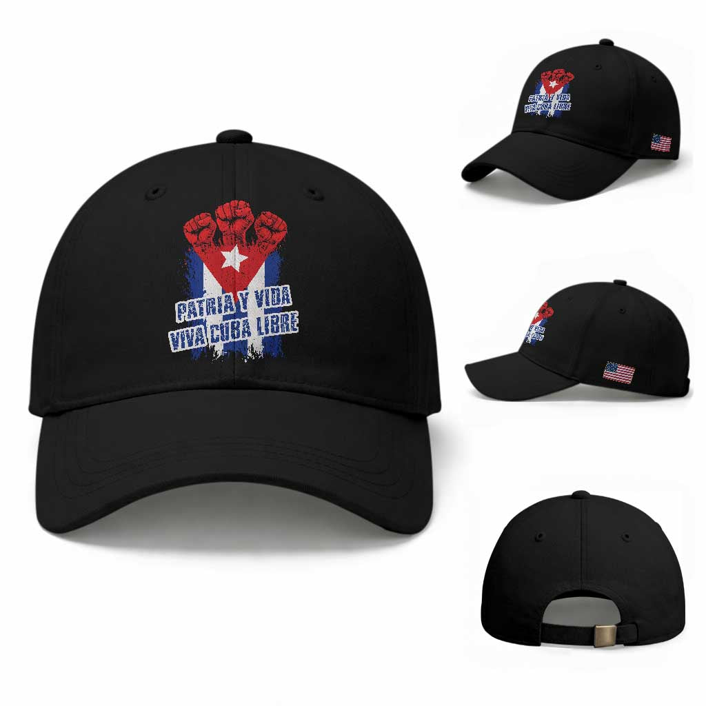 Patria y Vida Cuba Libre Baseball Cap Cuba Flag Fist Freedom Movement
