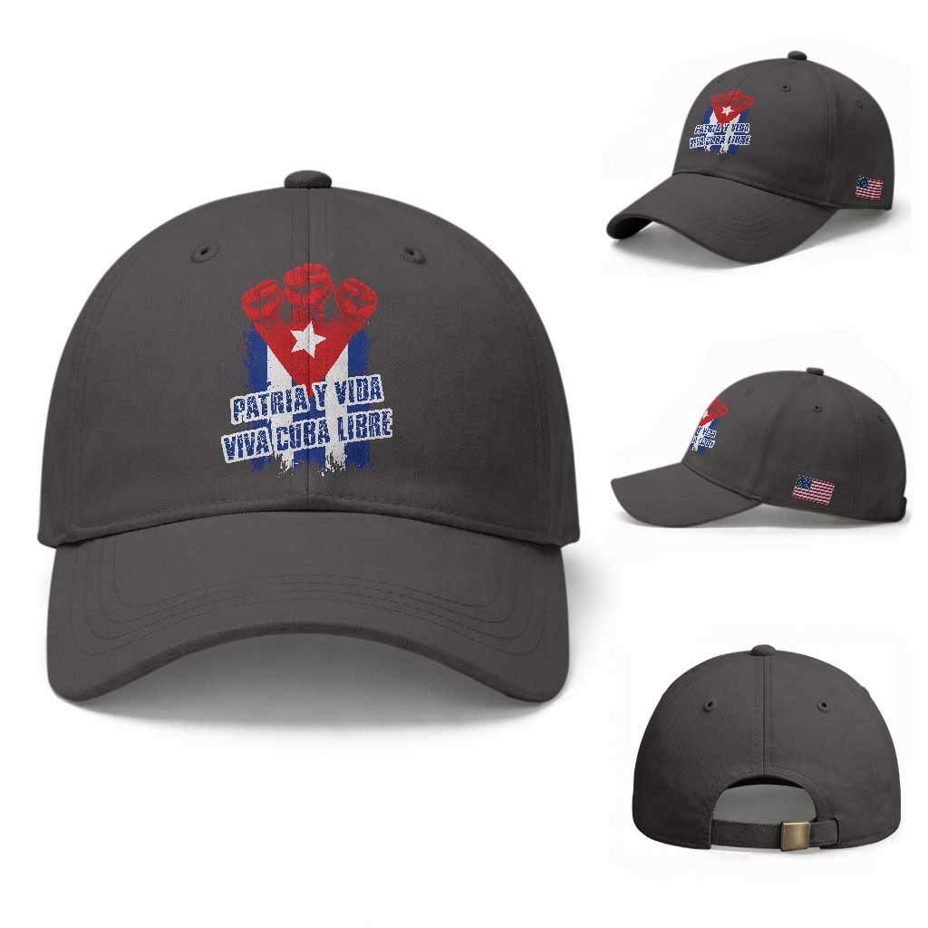 Patria y Vida Cuba Libre Baseball Cap Cuba Flag Fist Freedom Movement