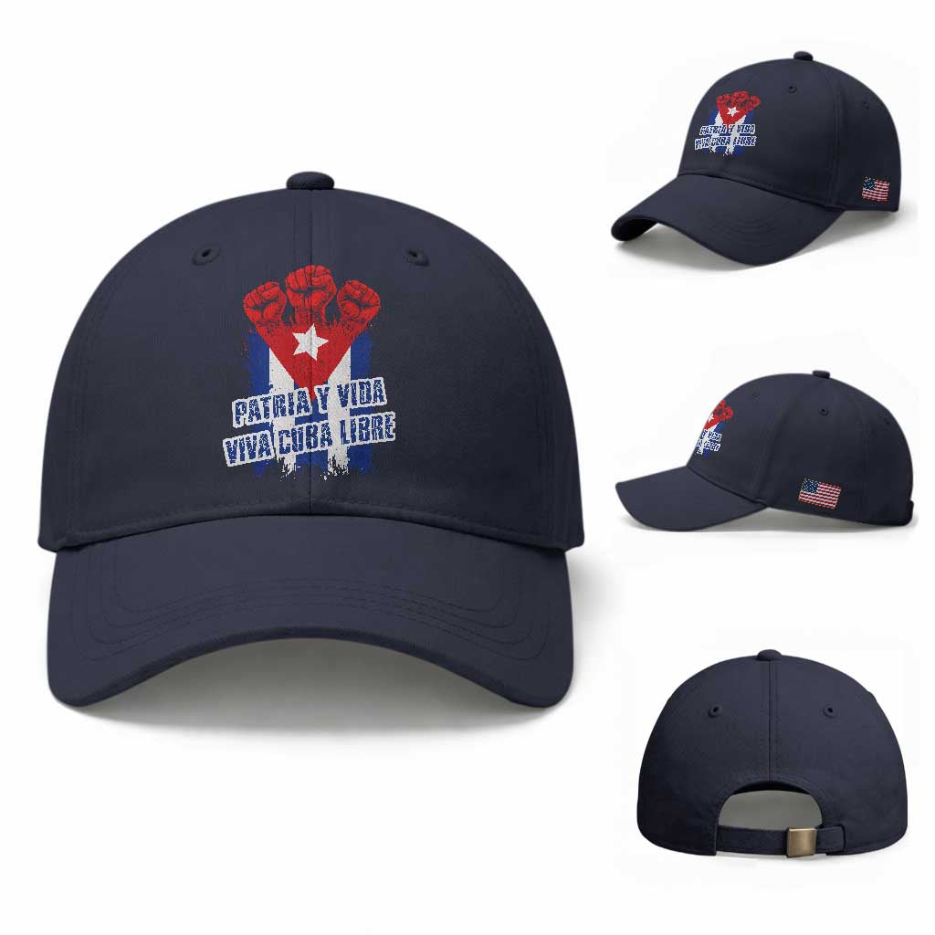 Patria y Vida Cuba Libre Baseball Cap Cuba Flag Fist Freedom Movement