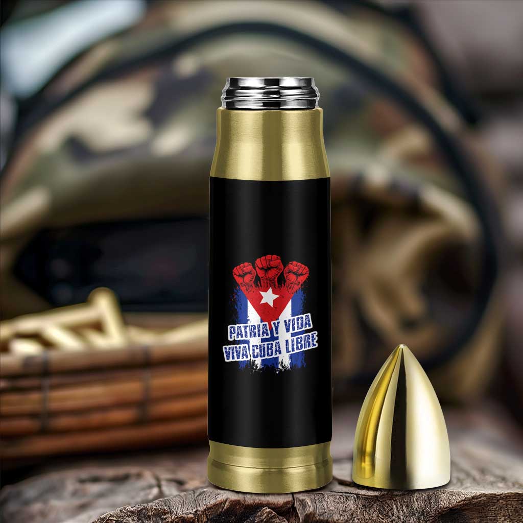 Patria y Vida Cuba Libre Bullet Tumbler Cuba Flag Fist Freedom Movement