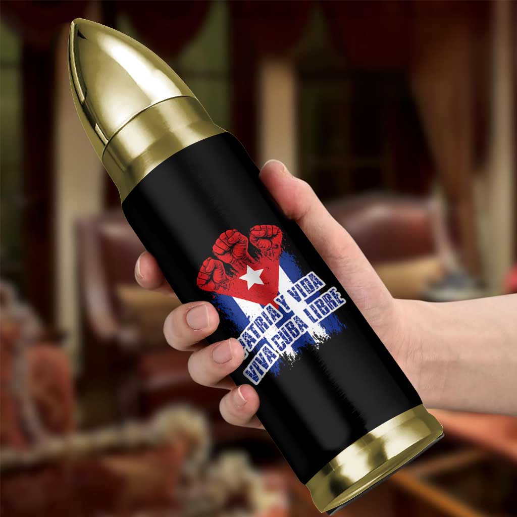Patria y Vida Cuba Libre Bullet Tumbler Cuba Flag Fist Freedom Movement