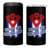 Patria y Vida Cuba Libre 4 in 1 Can Cooler Tumbler Cuba Flag Fist Freedom Movement