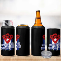 Patria y Vida Cuba Libre 4 in 1 Can Cooler Tumbler Cuba Flag Fist Freedom Movement