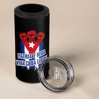 Patria y Vida Cuba Libre 4 in 1 Can Cooler Tumbler Cuba Flag Fist Freedom Movement