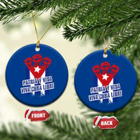 Patria y Vida Cuba Libre Ceramic Ornament Cuba Flag Fist Freedom Movement