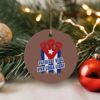 Patria y Vida Cuba Libre Ceramic Ornament Cuba Flag Fist Freedom Movement
