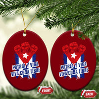Patria y Vida Cuba Libre Ceramic Ornament Cuba Flag Fist Freedom Movement