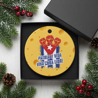 Patria y Vida Cuba Libre Ceramic Ornament Cuba Flag Fist Freedom Movement