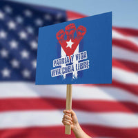Patria y Vida Cuba Libre Protest Sign Cuba Flag Fist Freedom Movement