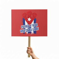 Patria y Vida Cuba Libre Protest Sign Cuba Flag Fist Freedom Movement