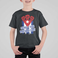 Patria y Vida Cuba Libre T Shirt For Kid Cuba Flag Fist Freedom Movement