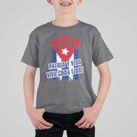 Patria y Vida Cuba Libre T Shirt For Kid Cuba Flag Fist Freedom Movement