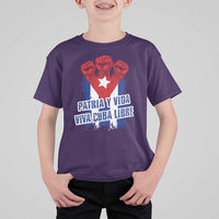 Patria y Vida Cuba Libre T Shirt For Kid Cuba Flag Fist Freedom Movement