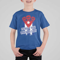 Patria y Vida Cuba Libre T Shirt For Kid Cuba Flag Fist Freedom Movement