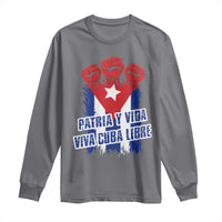 Patria y Vida Cuba Libre Long Sleeve Shirt Cuba Flag Fist Freedom Movement