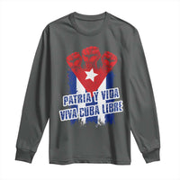 Patria y Vida Cuba Libre Long Sleeve Shirt Cuba Flag Fist Freedom Movement